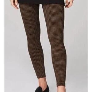 J JILL PONTE Women's High Rise LEGGINGS Black/Acorn Check Stretchy Size 1XL NWT